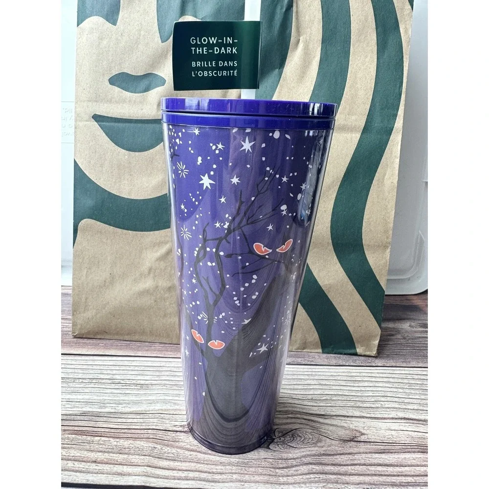 Starbucks 2022‎ Halloween Fall Cup Glow In The Dark Tree 24oz Venti Tumbler